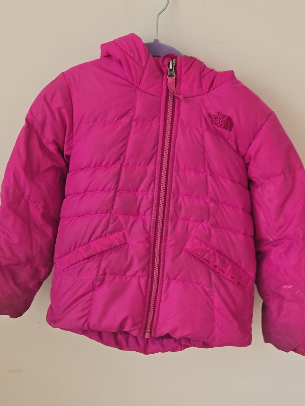 The North Face Kids Hot Pink Insulated Puffer Jacket with Hood